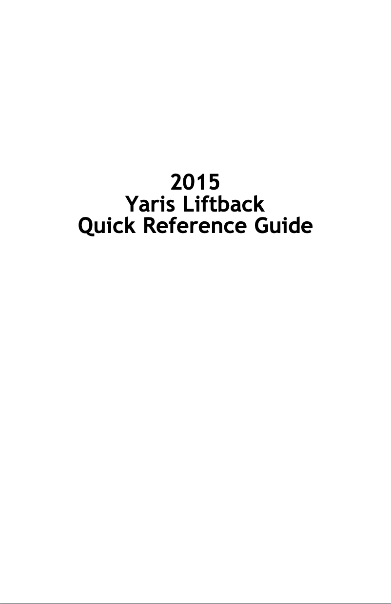 Image de la première page du manuel de l'appareil Yaris Liftback (2015)