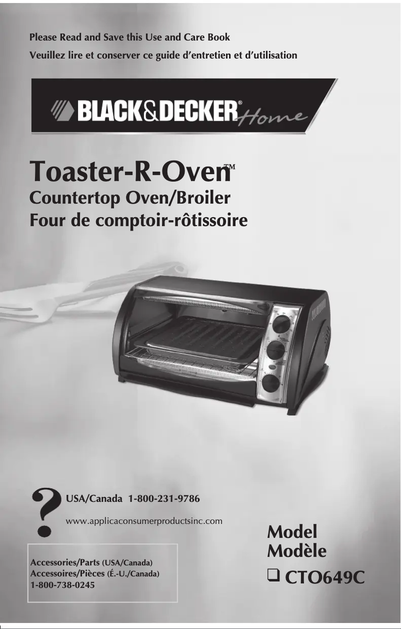 Page 1 de la notice Manuel utilisateur Black & Decker CTO649C