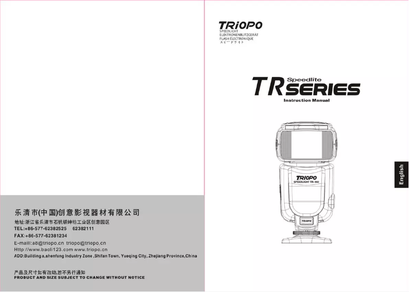 Page n°1 - Manuel utilisateur Triopo Speedlight TR-981N