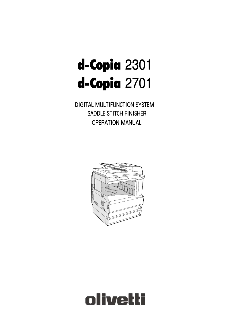 Page n°1 - Manuel utilisateur Olivetti d-Copia 2701