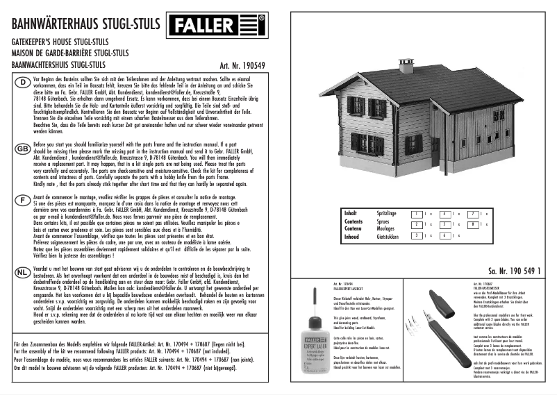 Page n°1 - Manuel utilisateur Faller 190549