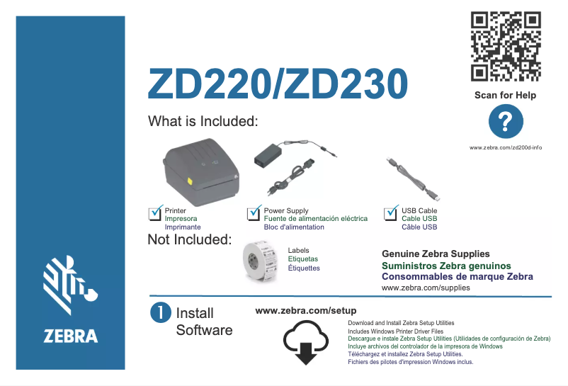 Image de la première page du manuel de l'appareil ZD230