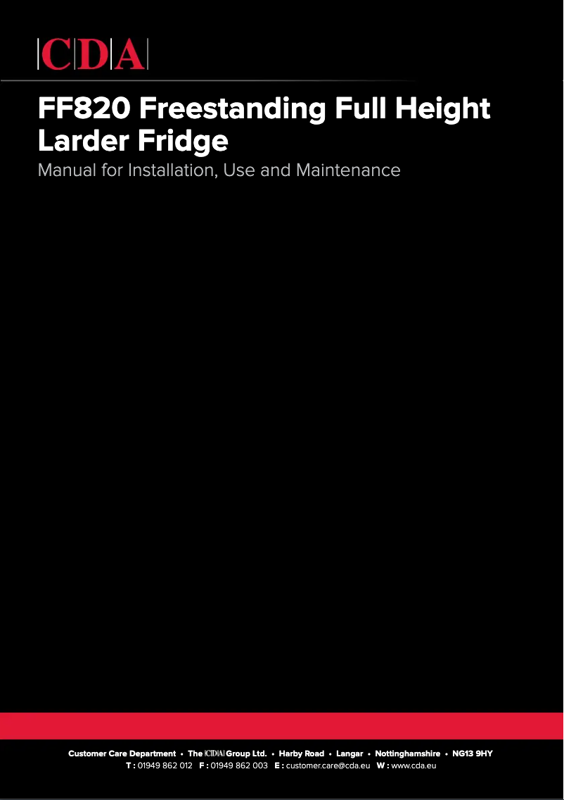 Page n°1 - Manuel utilisateur CDA FF820