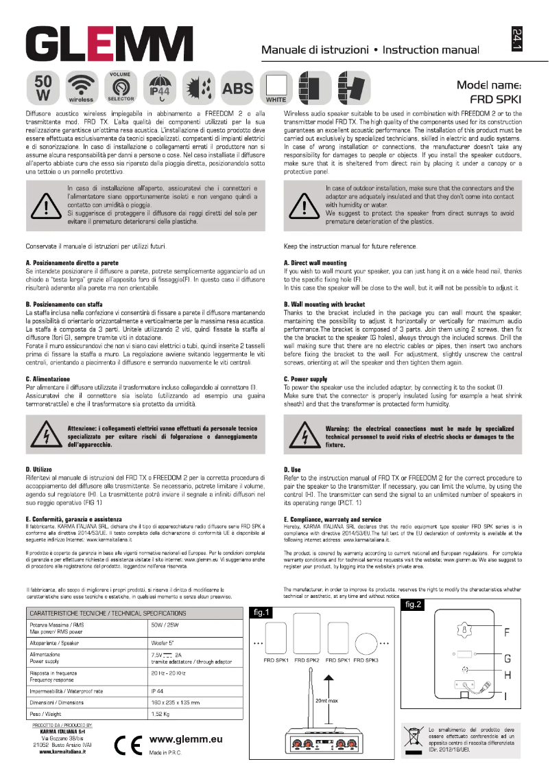 Page n°1 - Manuel utilisateur Glemm FRD SPK1