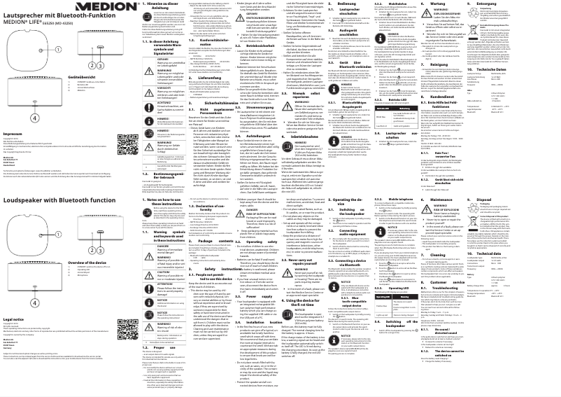 Page 1 de la notice Manuel utilisateur Medion LIFE E65250 (MD 43250)