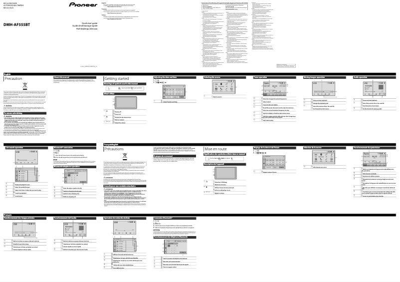 Page n°1 - Guide de démarrage rapide Pioneer DMH-AF555BT