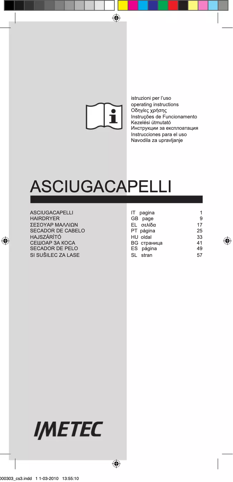 Image de la première page du manuel de l'appareil Salon Expert P1 2200