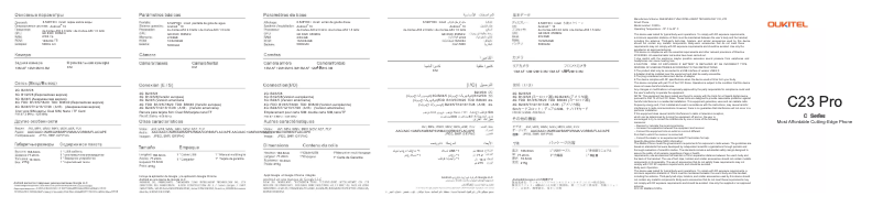 Página 1 del manual Manual de usuario Oukitel C23 Pro