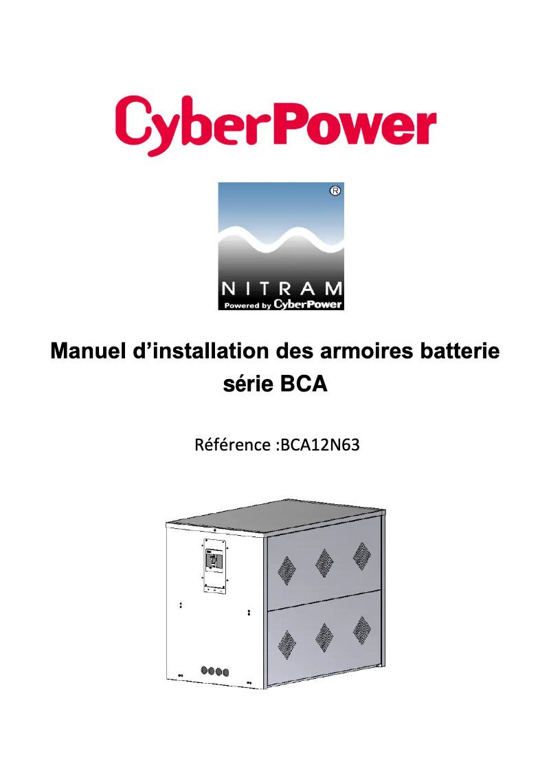 Page n°1 - Manuel utilisateur Nitram BCA12N63