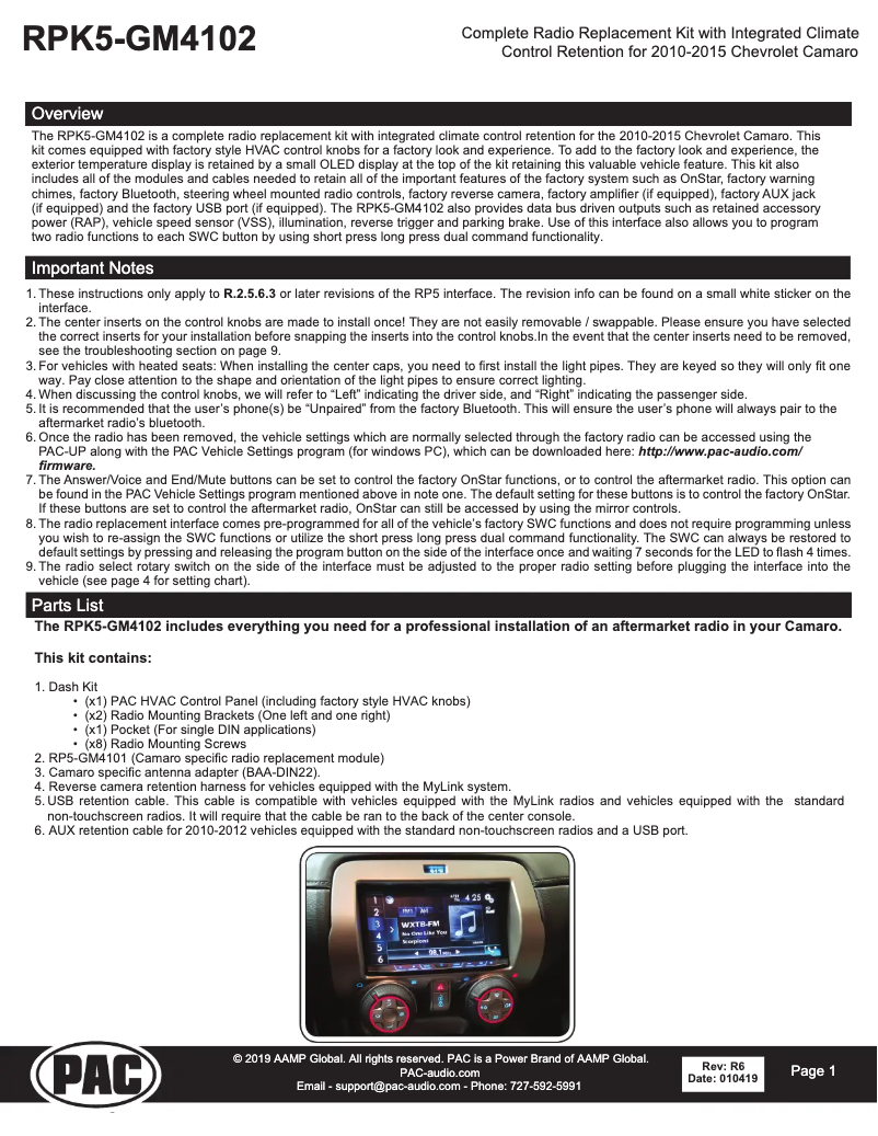 Página 1 del manual Manual de usuario PAC RPK5-GM4102