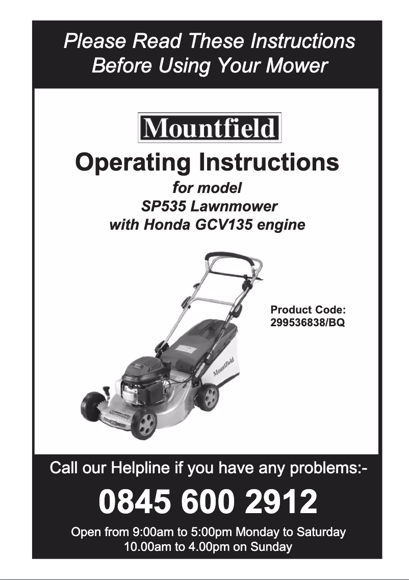 Page 1 de la notice Manuel utilisateur Mountfield SP535HWV