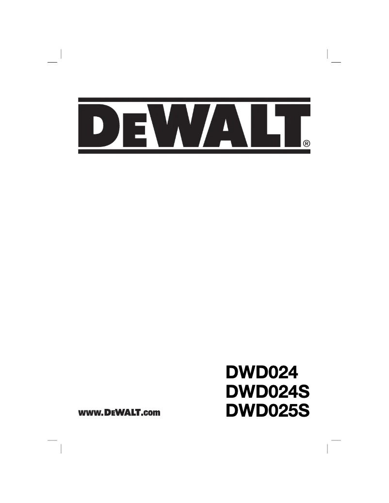 Page 1 de la notice Manuel utilisateur DeWalt DWD024KS
