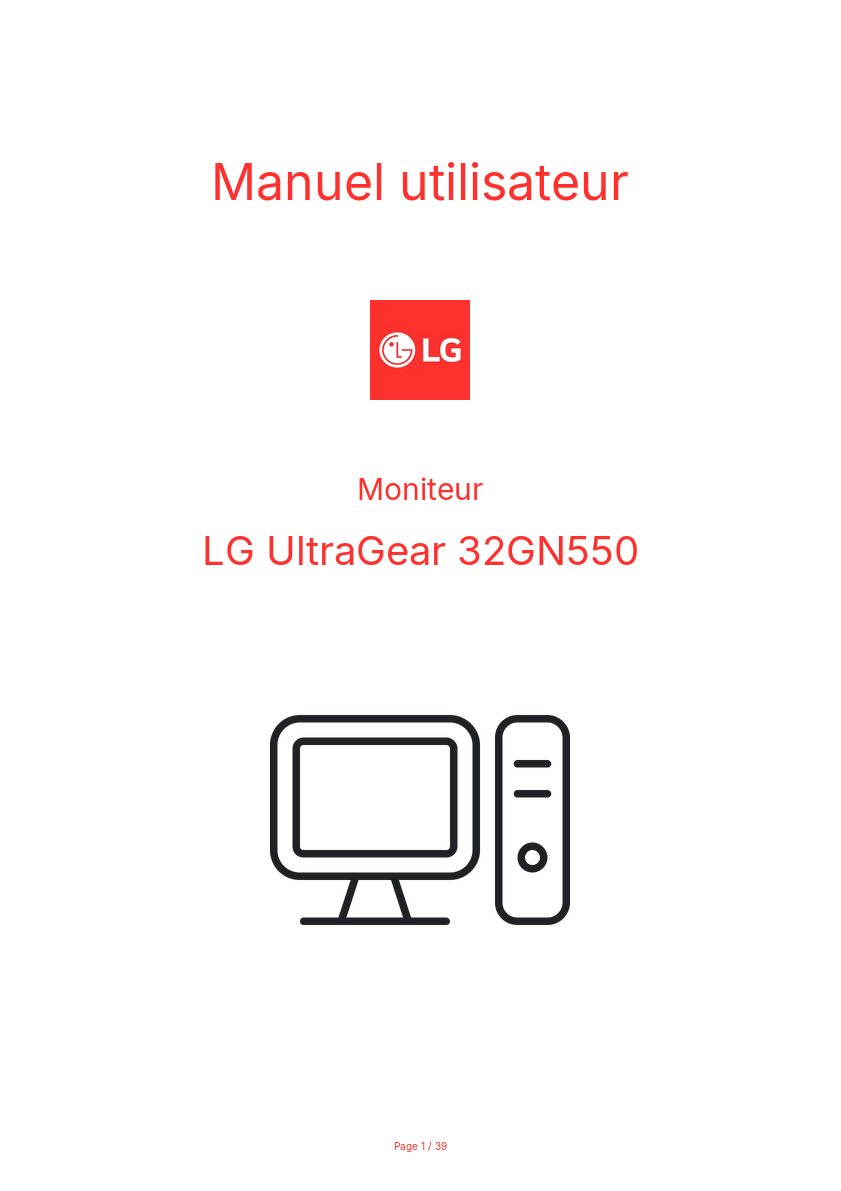 Image de la première page du manuel de l'appareil UltraGear 32GN550