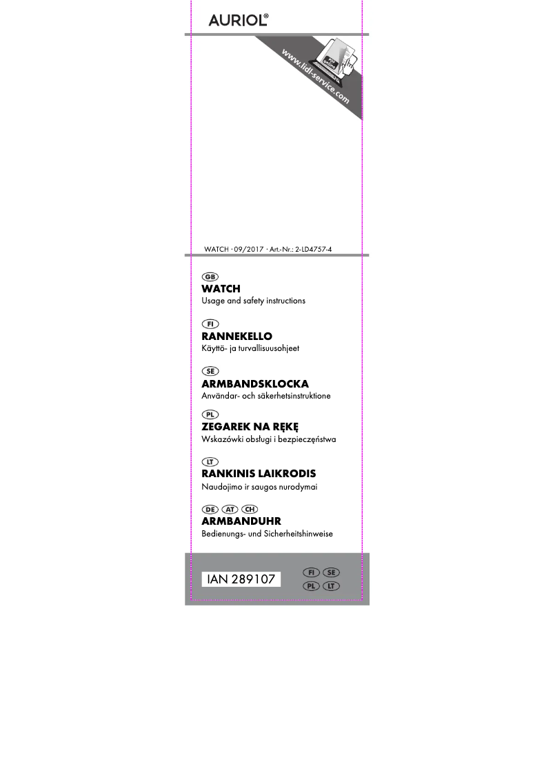 Página 1 del manual Manual de usuario Auriol IAN 289107