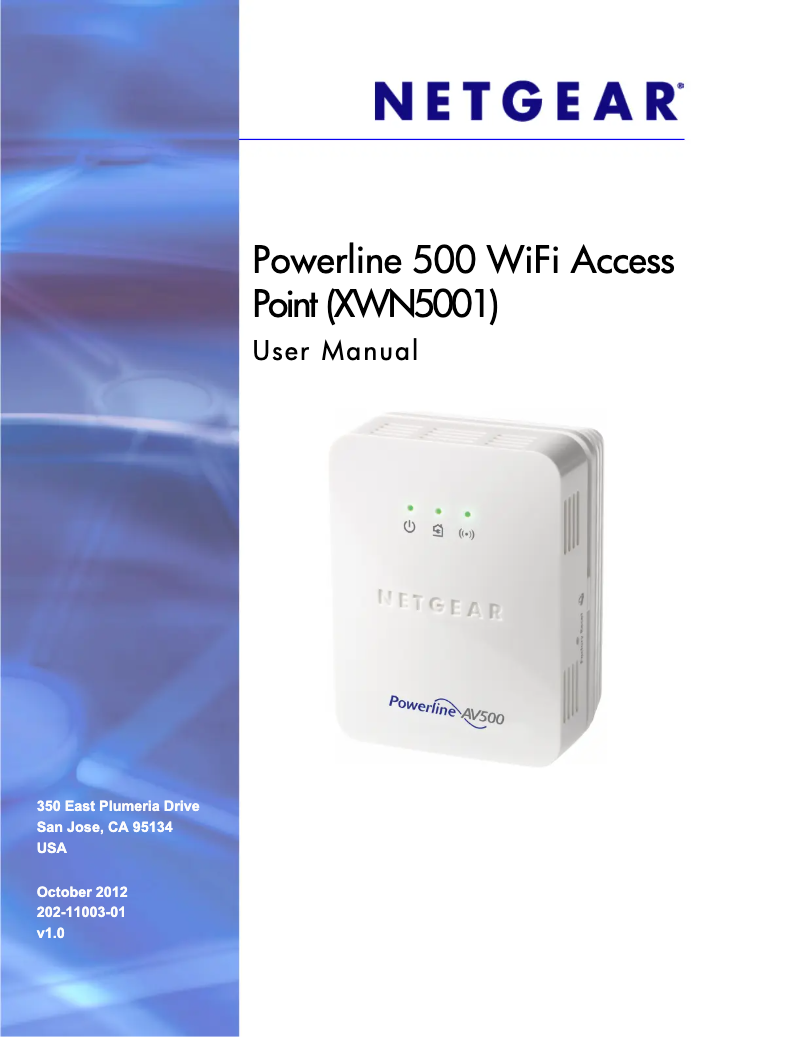 Page 1 de la notice Manuel utilisateur Netgear Powerline AV500 XWN5001