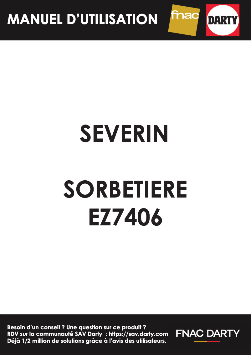 Page 1 de la notice Fiche technique Severin EZ 7406