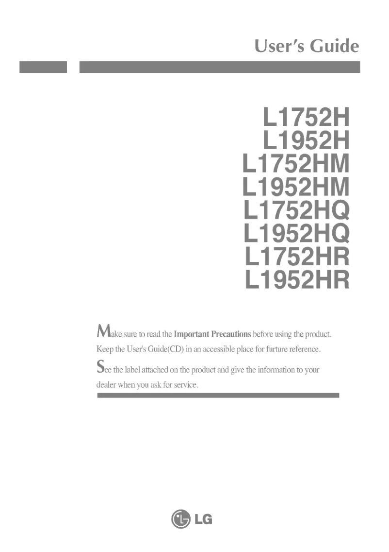 Page 1 de la notice Manuel utilisateur LG L1952HQ-SF