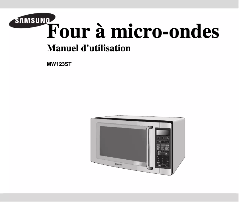 Page 1 de la notice Manuel utilisateur Samsung MW123ST