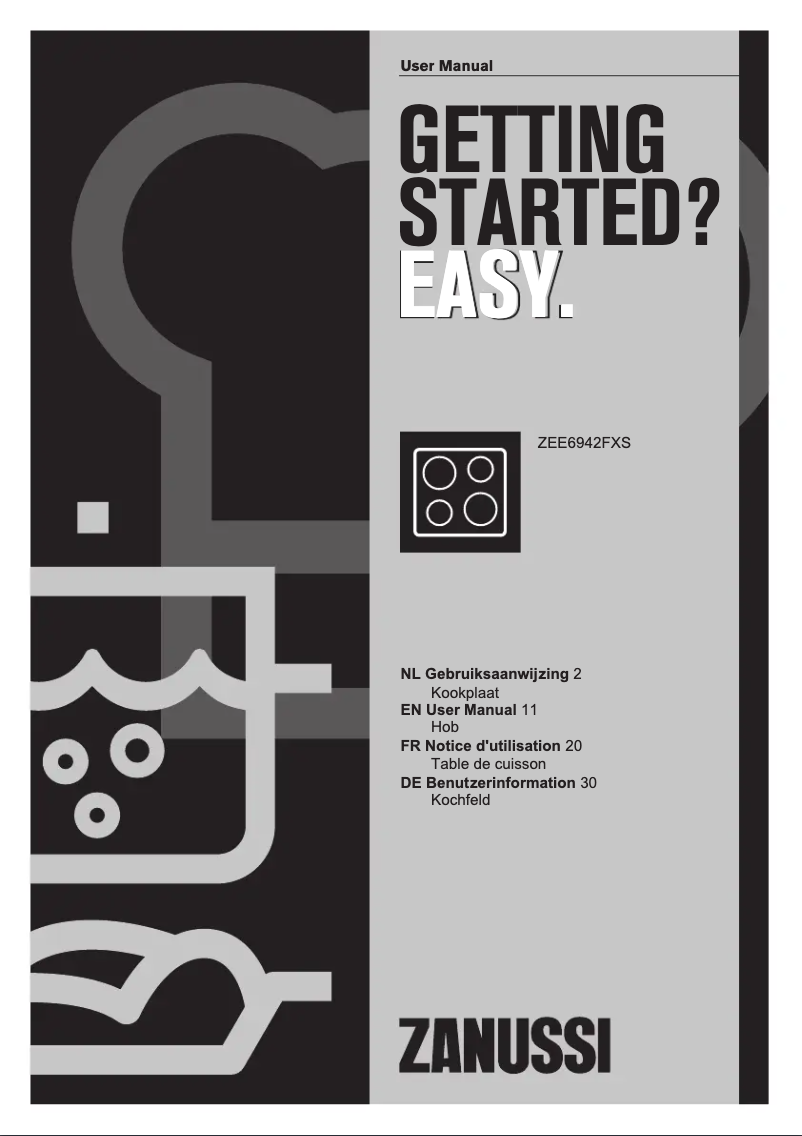 Page n°1 - Manuel utilisateur Zanussi ZEE6942FXS