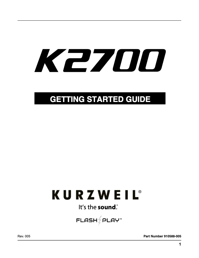 Image de la première page du manuel de l'appareil K2700