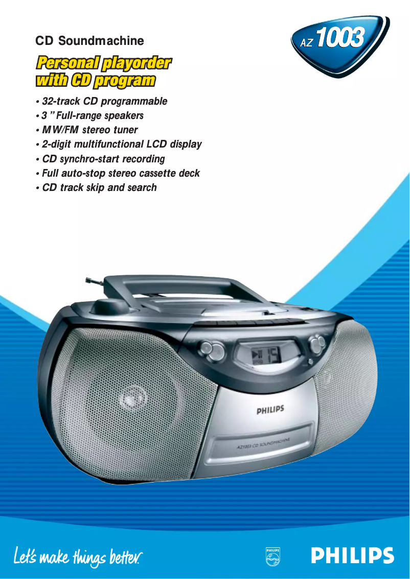 Page n°1 - Fiche technique Philips AZ1003