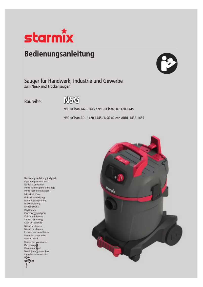 Page n°1 - Manuel utilisateur Starmix NSG uClean ADL-1445