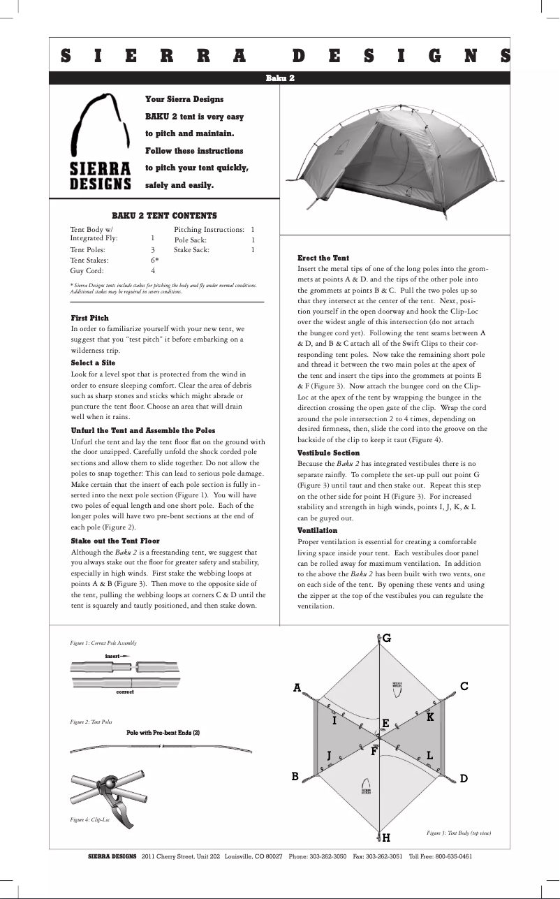 Página 1 del manual Manual de usuario Sierra Designs Baku 2