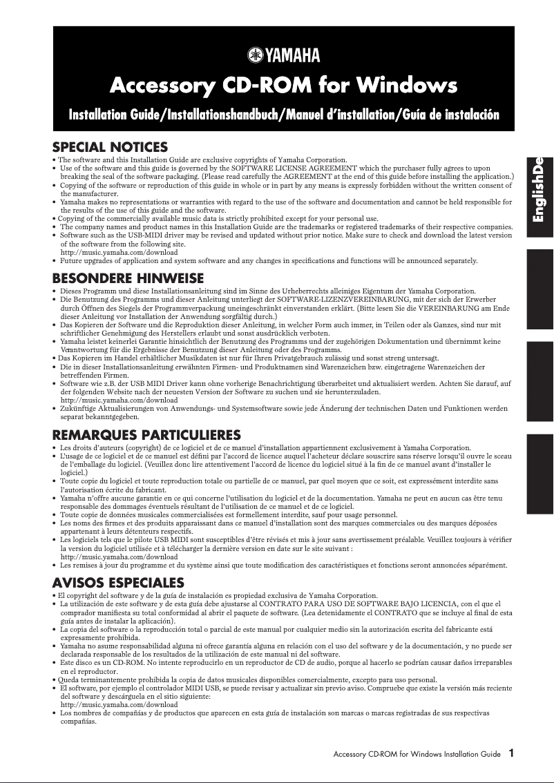 Page n°1 - Manuel utilisateur Yamaha Clavinova CLP-380PE