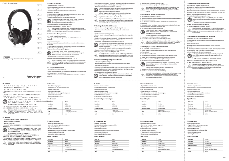 Page n°1 - Guide de démarrage rapide Behringer HPS5000