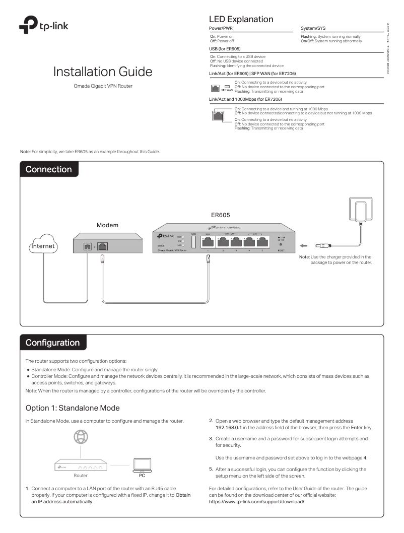 Página 1 del manual Manual de usuario TP-Link ER605 v2