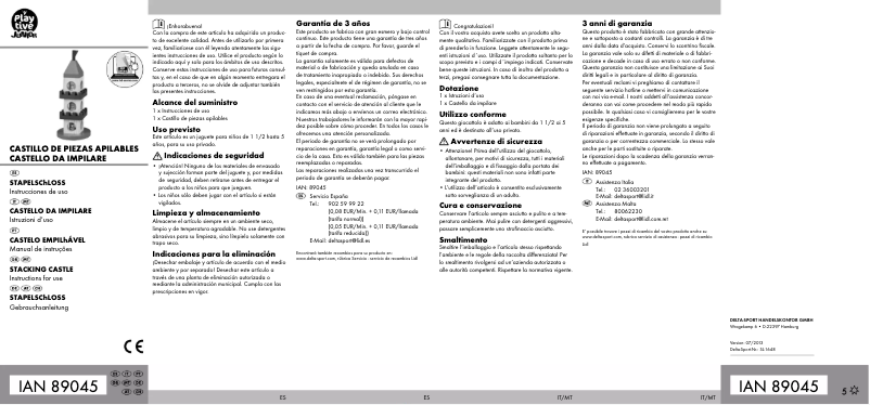 Imagen de la primera página del manual del dispositivo IAN 89045