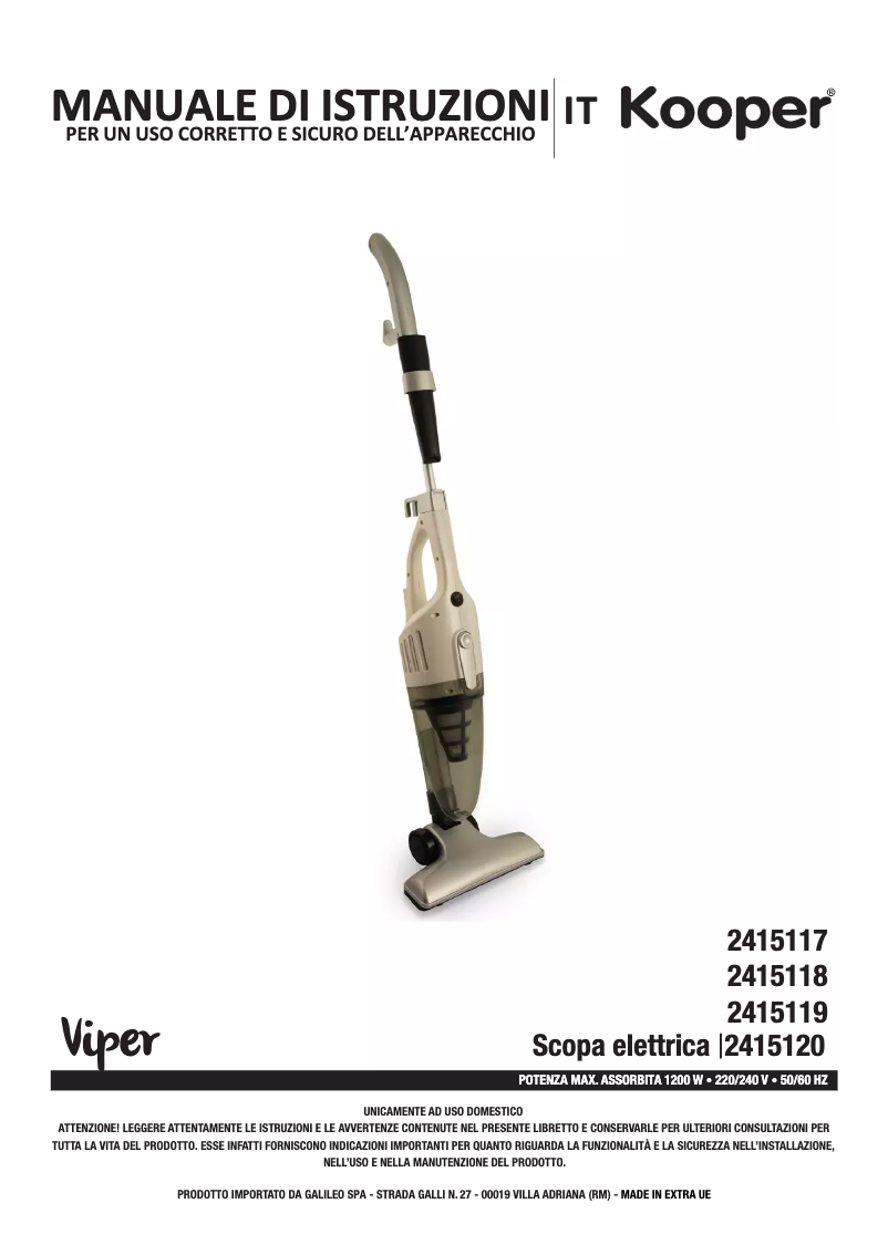 Página 1 del manual Manual de usuario Kooper 2415119