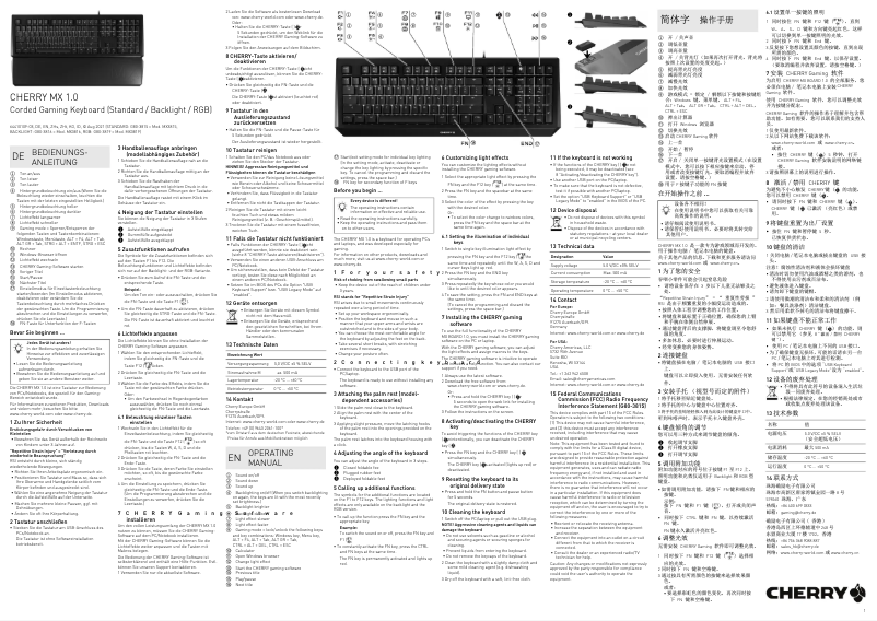 Página 1 del manual Manual de usuario Cherry MX BOARD 1.0 BACKLIGHT