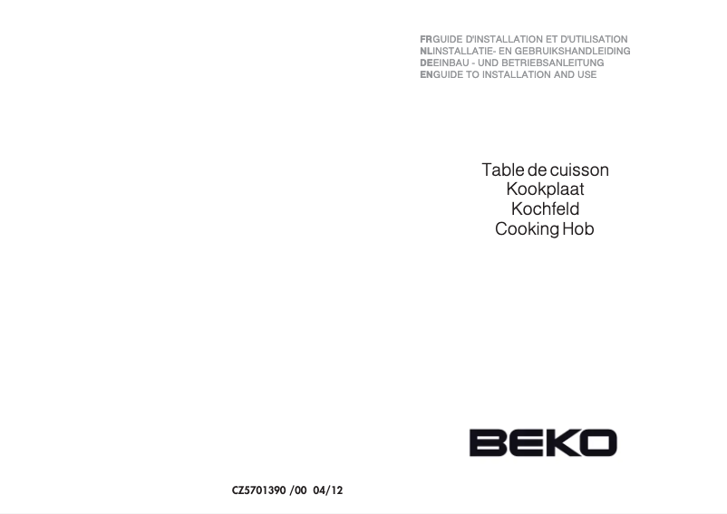 Page 1 de la notice Manuel utilisateur Beko HII 84400 T