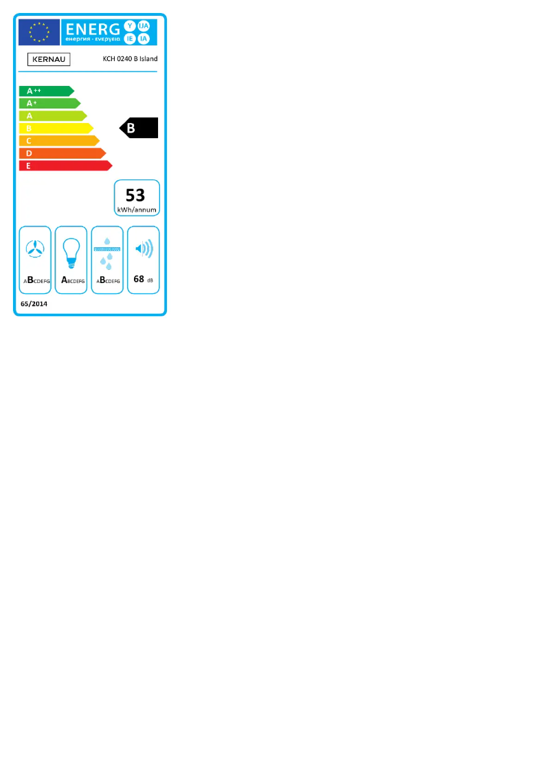 Página 1 del manual Etiqueta energética Kernau KCH 0240 B Island