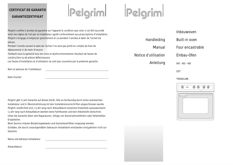 Página 1 del manual Manual de usuario Pelgrim OST 940