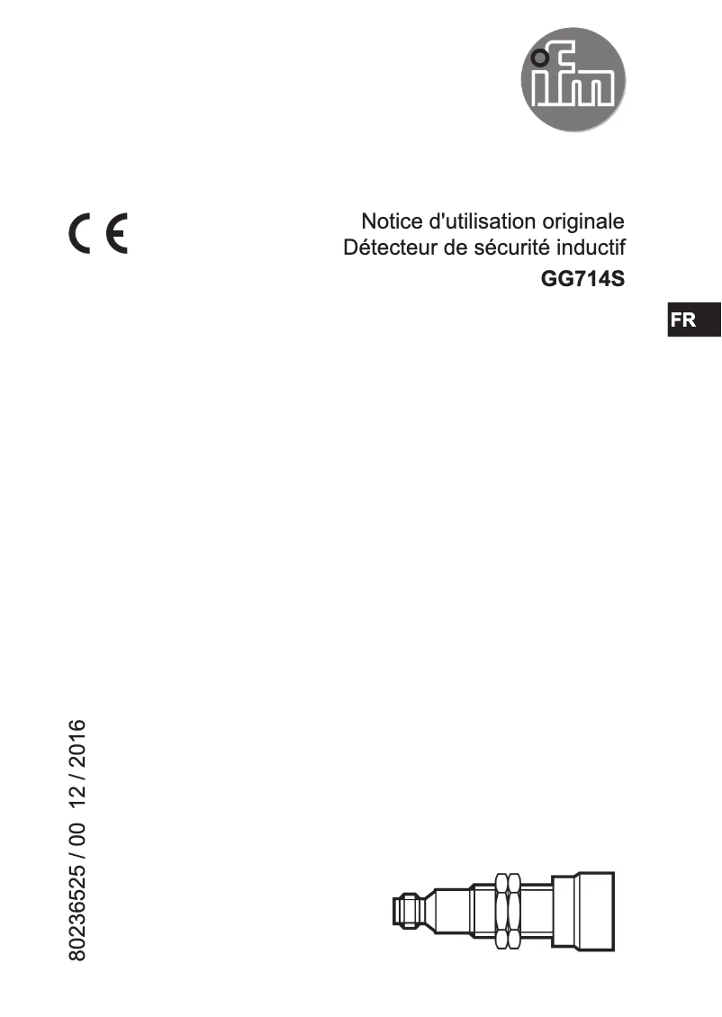 Page 1 de la notice Manuel utilisateur IFM GG714S