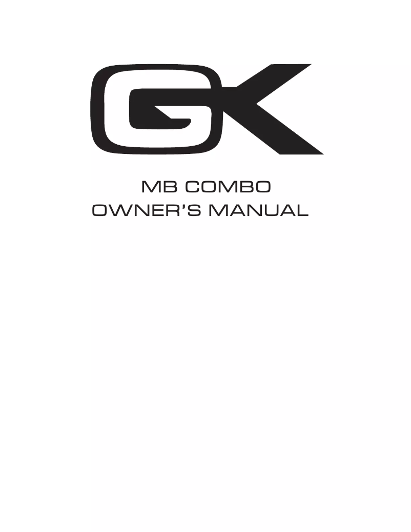 Page n°1 - Manuel utilisateur Gallien-Krueger MB112-II