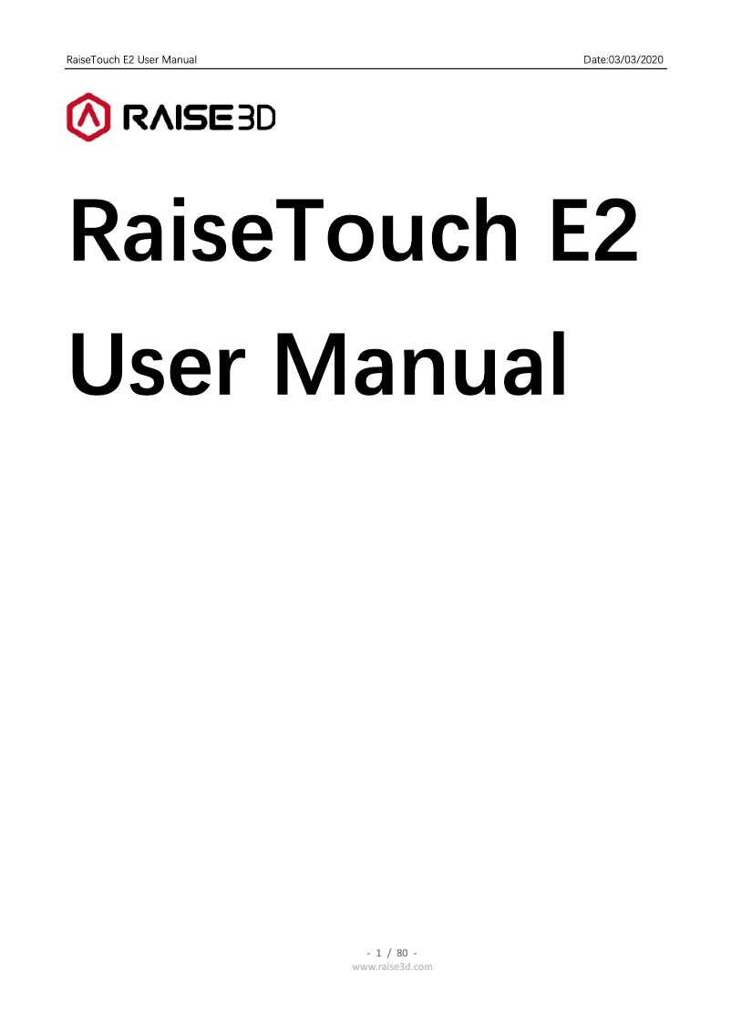 Image de la première page du manuel de l'appareil E2