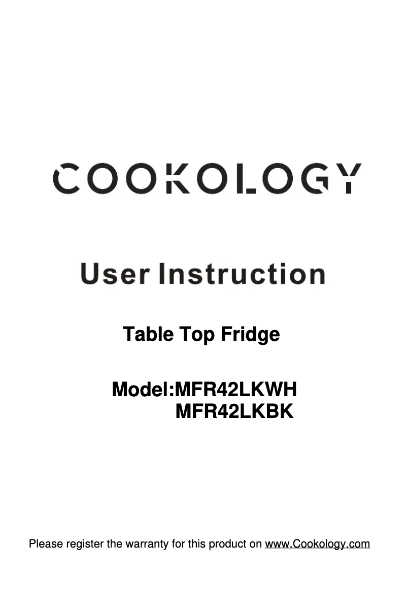 Page 1 de la notice Manuel utilisateur Cookology MFR42LKBK