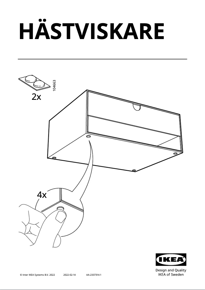 Page 1 de la notice Manuel utilisateur Ikea HÄSTVISKARE 305.498.56