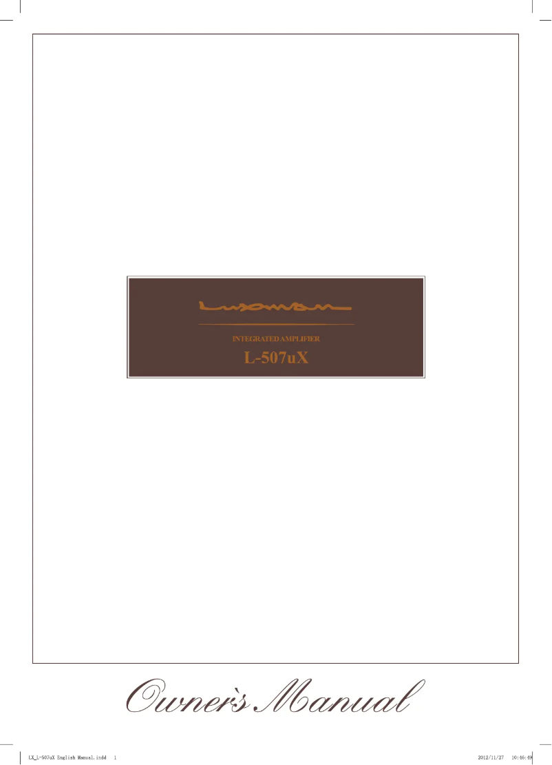 Image de la première page du manuel de l'appareil L-507uX