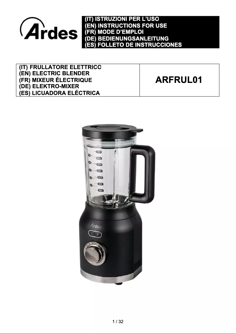 Página 1 del manual Manual de usuario Ardes Poseidon ARFRUL01