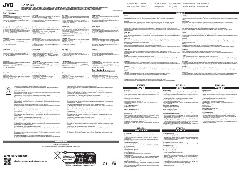 Page 1 de la notice Manuel utilisateur JVC HA-S160