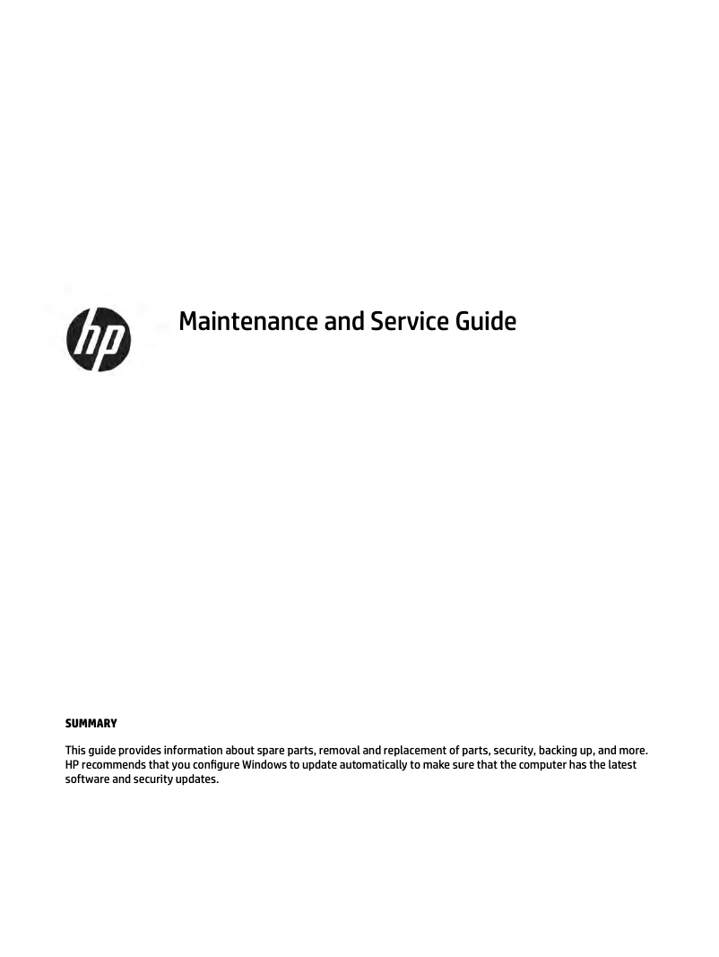 Page 1 de la notice Manuel utilisateur HP EliteBook Folio G1