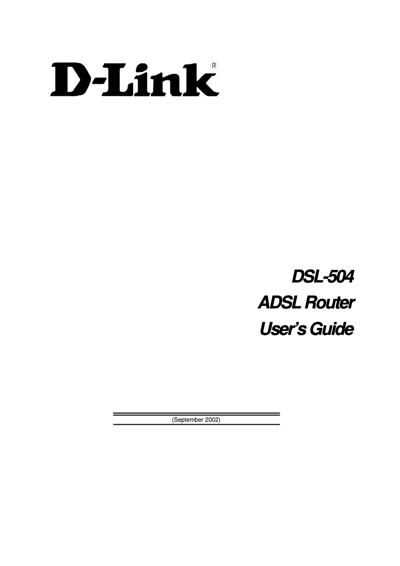 Page 1 de la notice Manuel utilisateur D-Link DSL-504