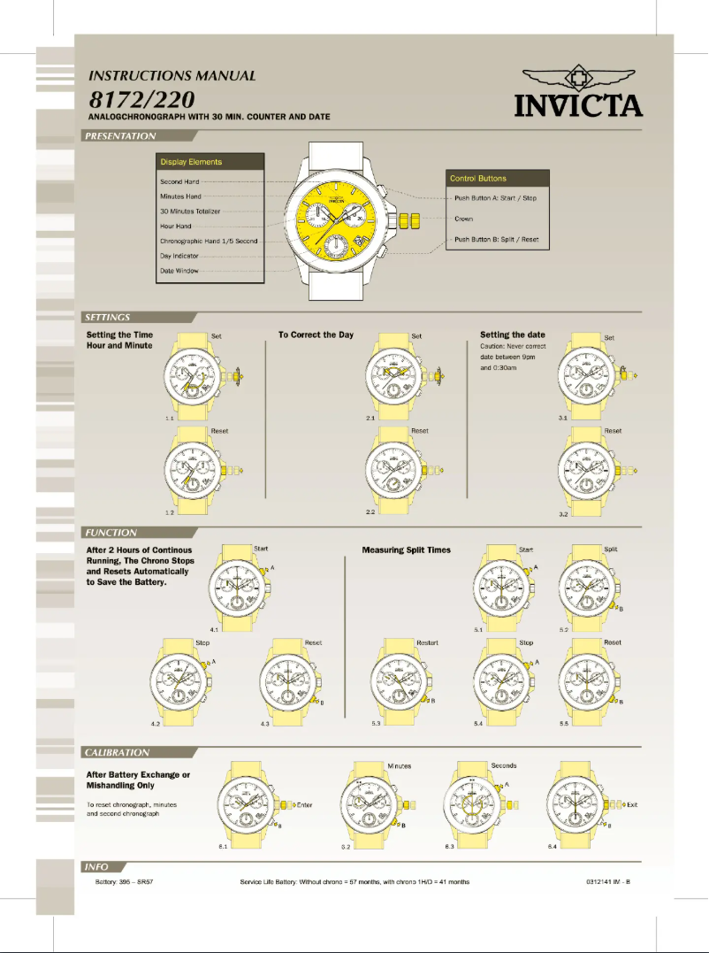 Page n°1 - Manuel utilisateur Invicta Specialty 11292