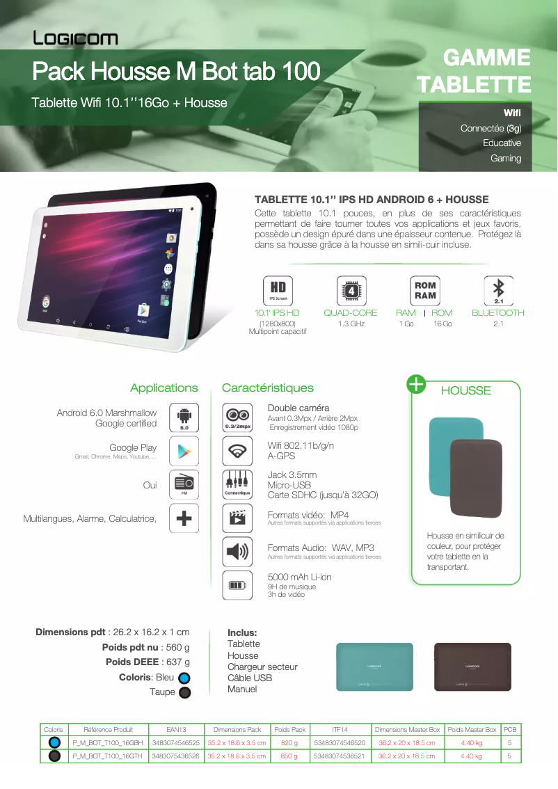 Page 1 de la notice Manuel utilisateur Logicom M Bot 100