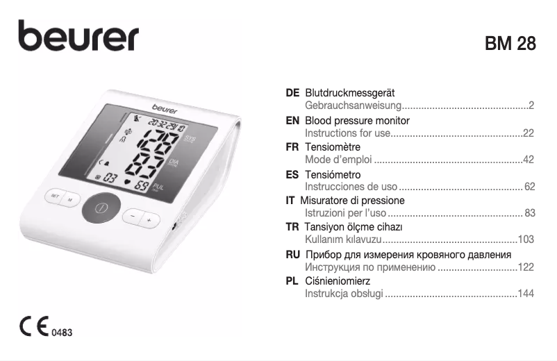 Page 1 de la notice Manuel utilisateur Beurer BM 28