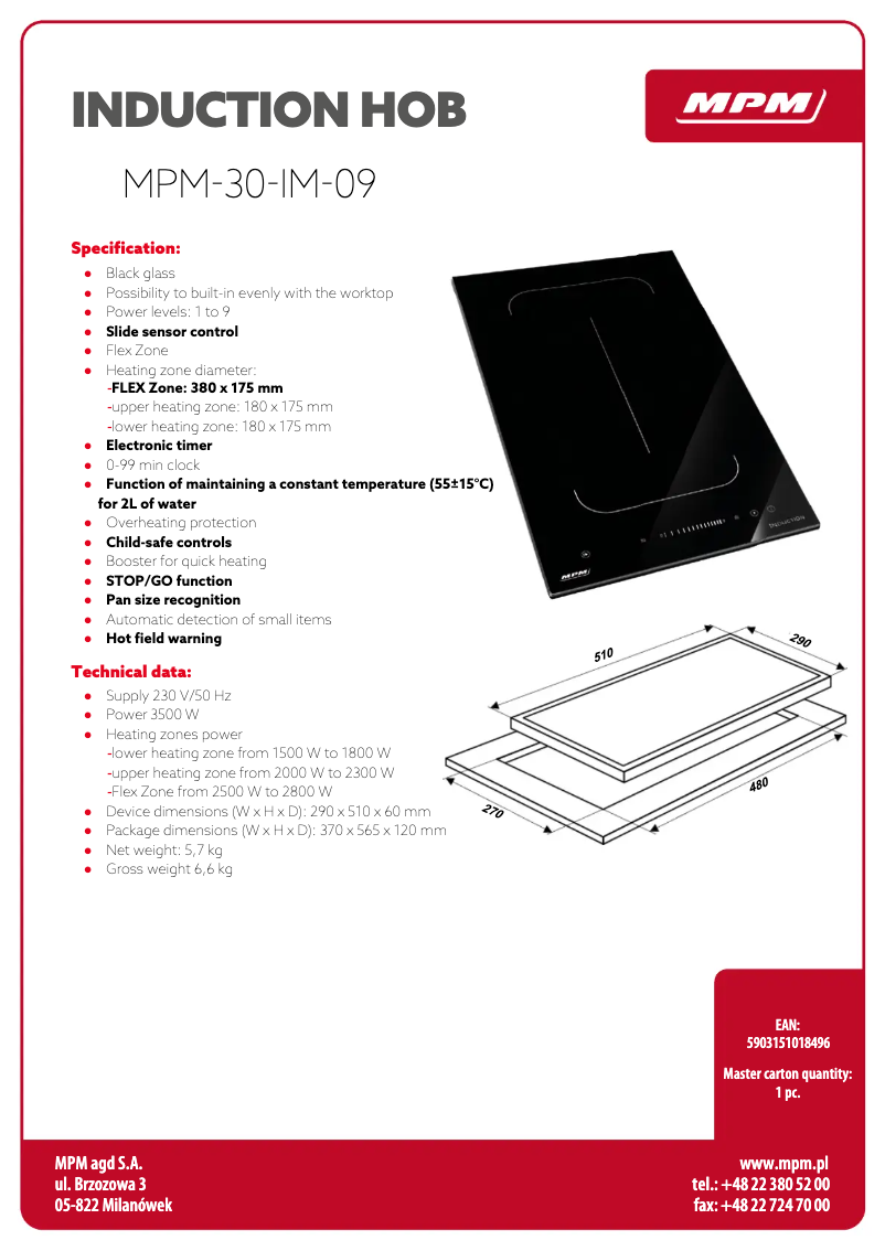Page n°1 - Fiche technique MPM MPM-30-IM-09